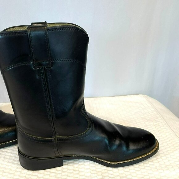 Justin JB3000 Men's Black Leather Boots Size 9.5 EE - Picture 6 of 16